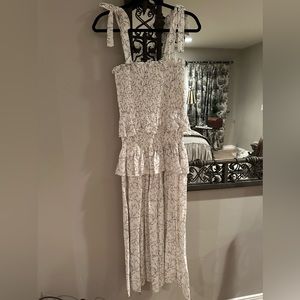 NWT House of Harlow 1960 Smocked Linen Dress XS